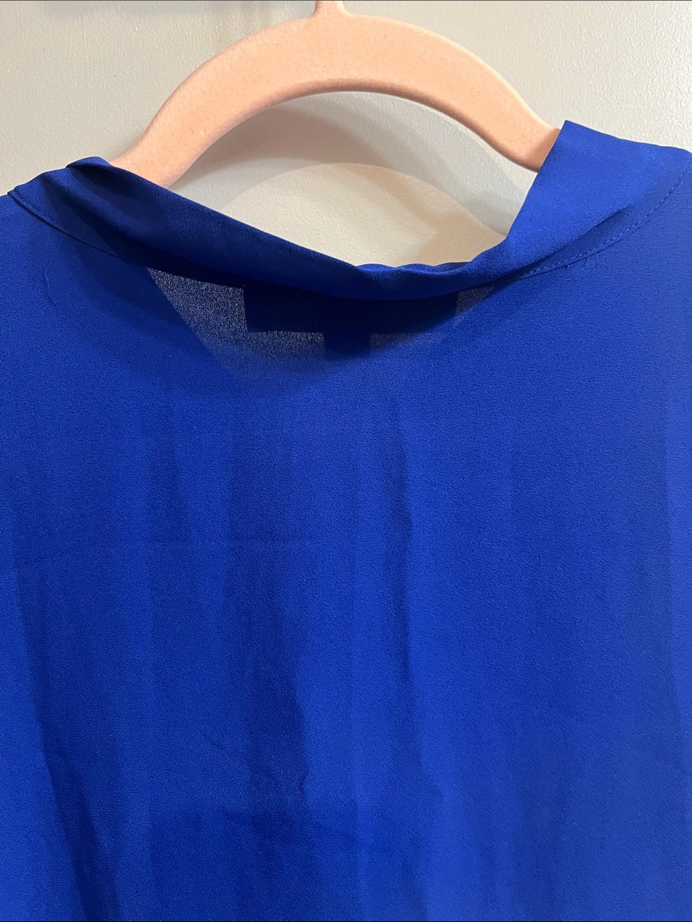 LOFT Cobalt Tie-Neck Flutter Sleeve Blouse - Picture 9 of 13